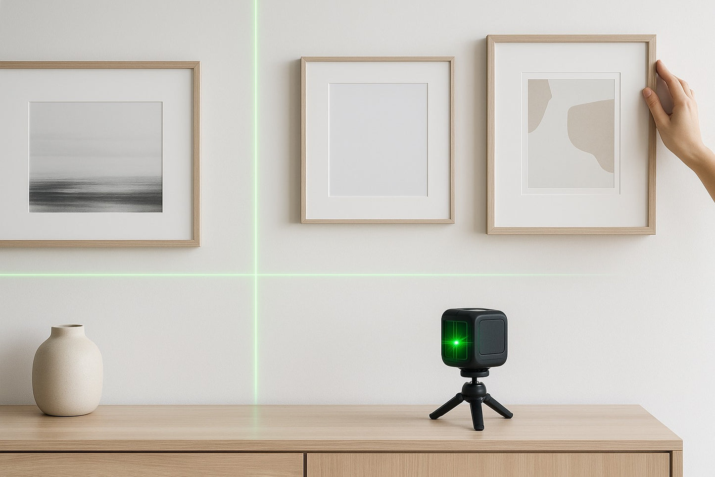 LoftGlow Align™ — Cross-Line Laser (Self-Leveling, Green Beam)